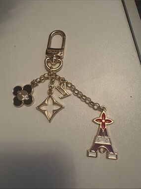 Monogram purse/bag charm keychain